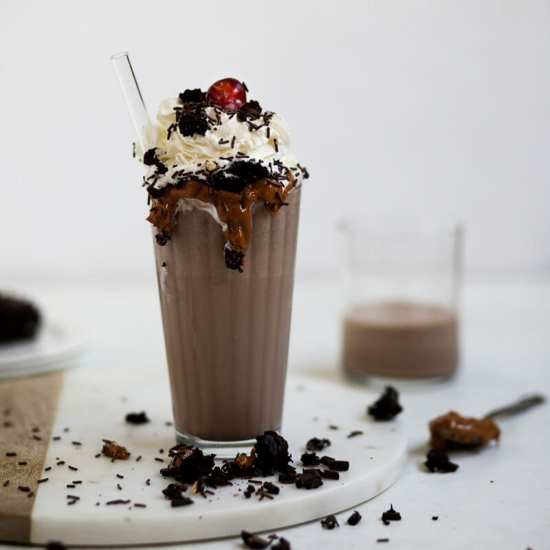 Chocolate peanut butter brownie milkshake Recipes Dairy UK