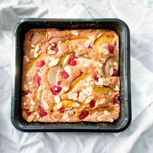 to accompany peach melba cake recipe