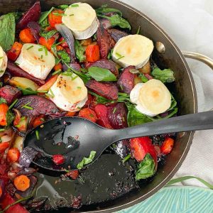 Winter goat's cheese salad