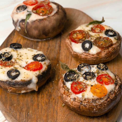 Portobello mushroom pizzas Recipes Dairy UK